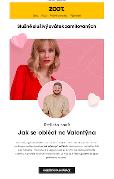 Zoot a valentýnská e-mailová kampaň.