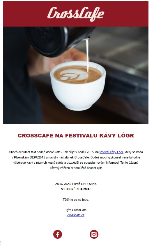 Newslettery kavárny CrossCafe 2