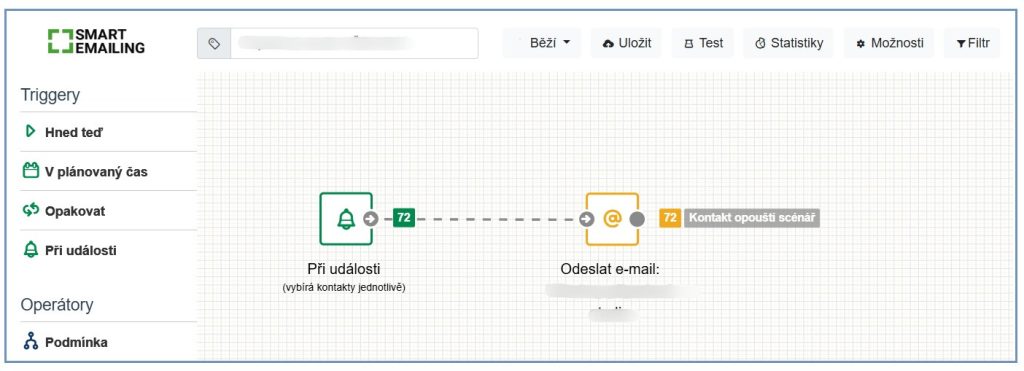 Ukázka editoru pro tvorbu automatizací